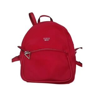 Guess Rock Beat Red Nylon Backpack Dual Zipper Approximately 12" X 10"‎ Casual